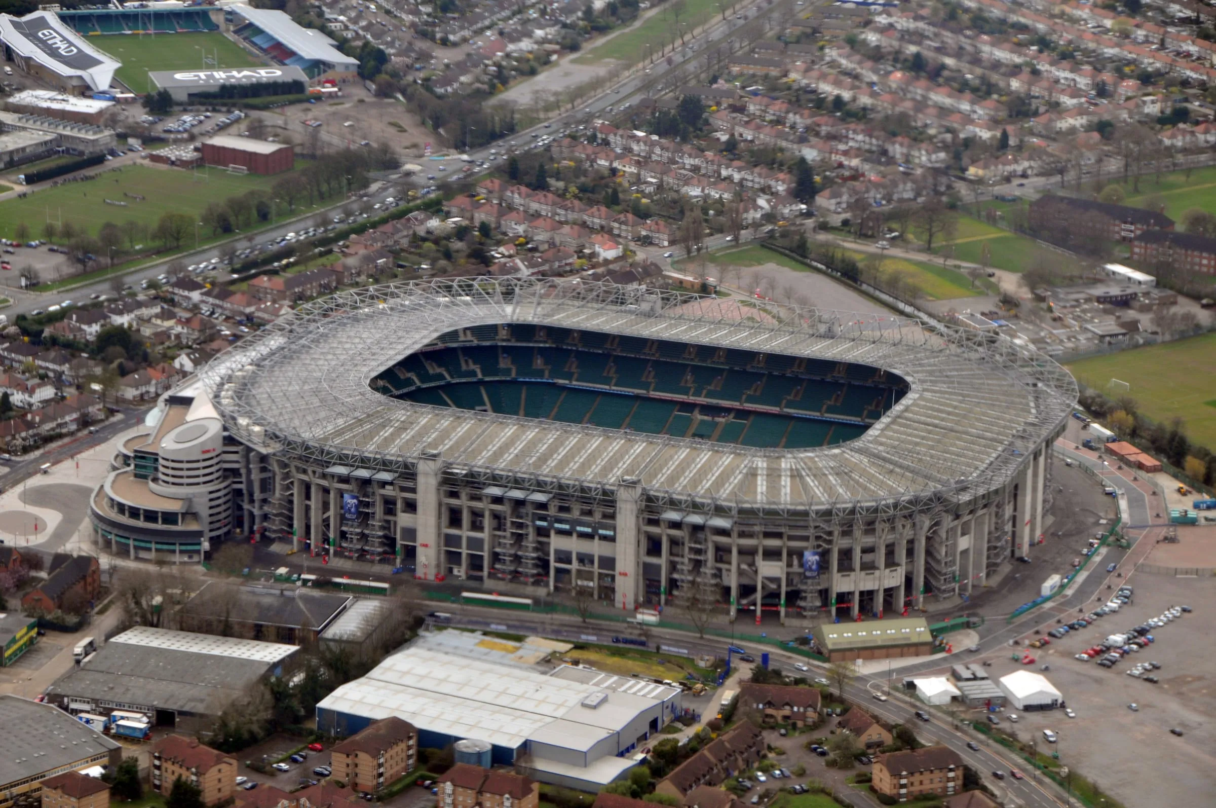 Vista aérea del estadio de Twickenham y su barrio